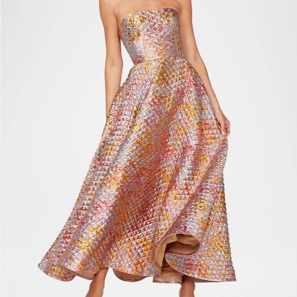 ISO Helsi Celine Multicolor Metallic Strapless Evening Gown - XL